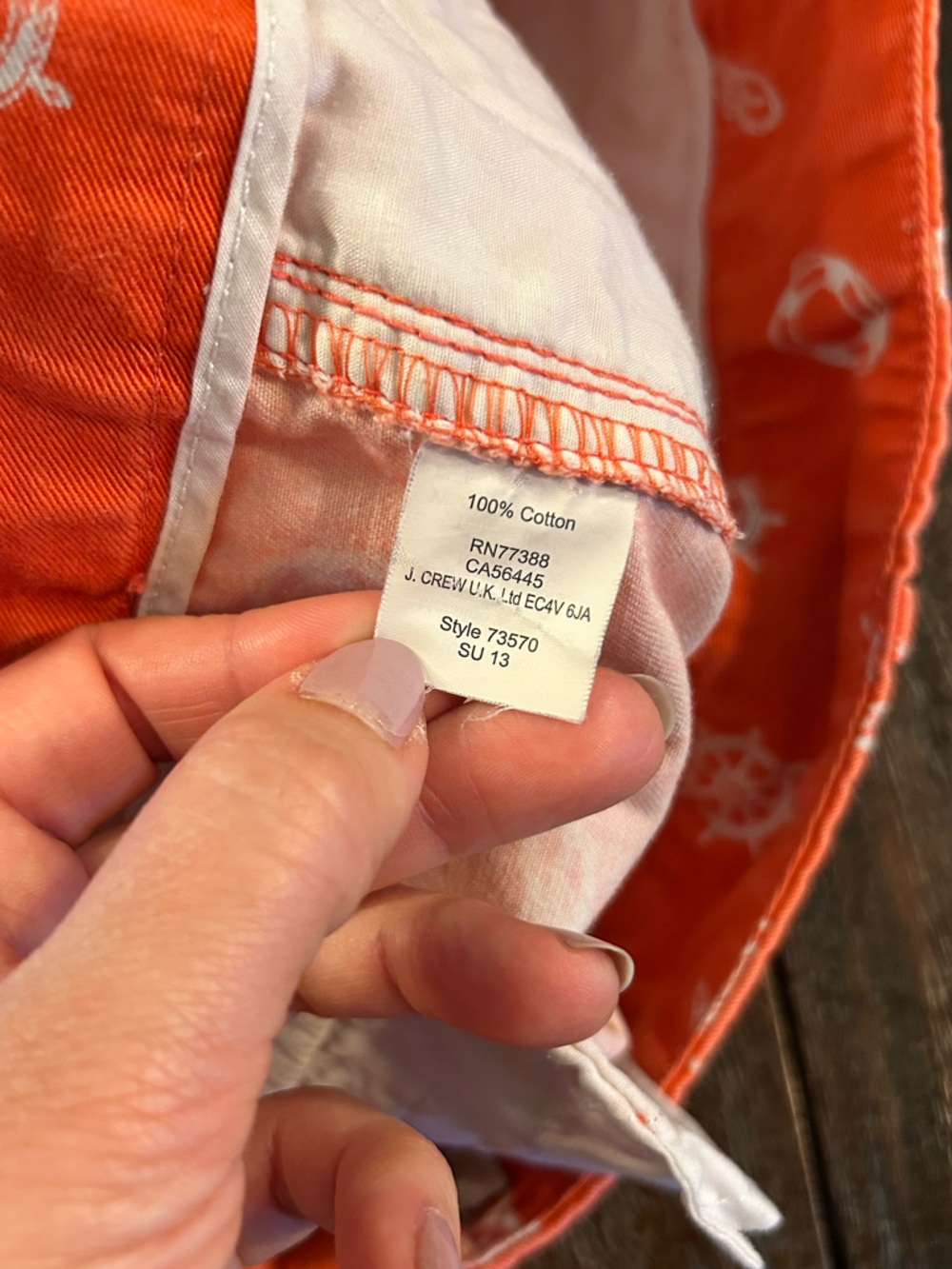 J. Crew Orange Nautical-Print Shorts - Picture 6 of 9